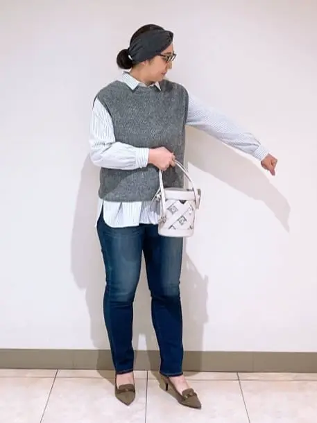 J.PRESS LADIES L スタッフ コーディネート画像