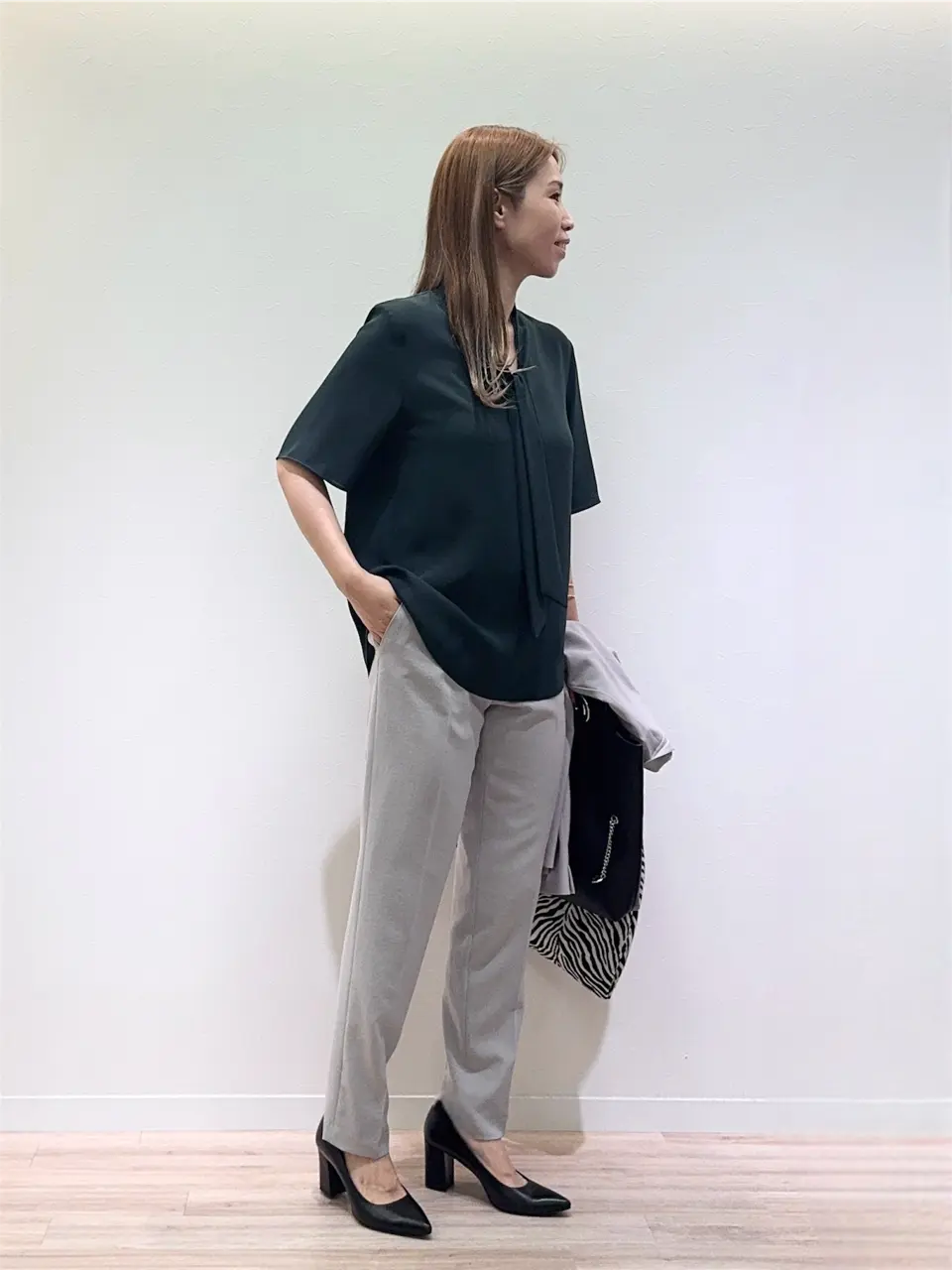 大きいサイズ50＊２３区ＤＥＮＩＭハイライズテーパードパンツ＊自由区組曲ICB 大きいサイズ50＊23区DENIMハイライズテーパードパンツ