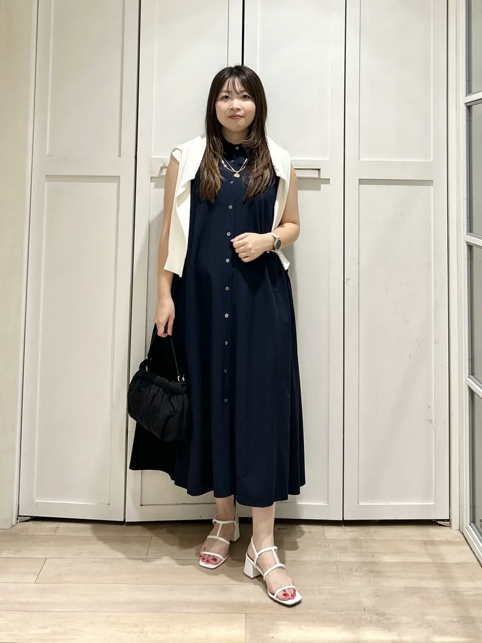 美品　大きいサイズ　組曲　ダウンジャケット　15号 自由区　23区 新色追加／洗える／撥水加工】シレータフタ ミドル丈 ダウン