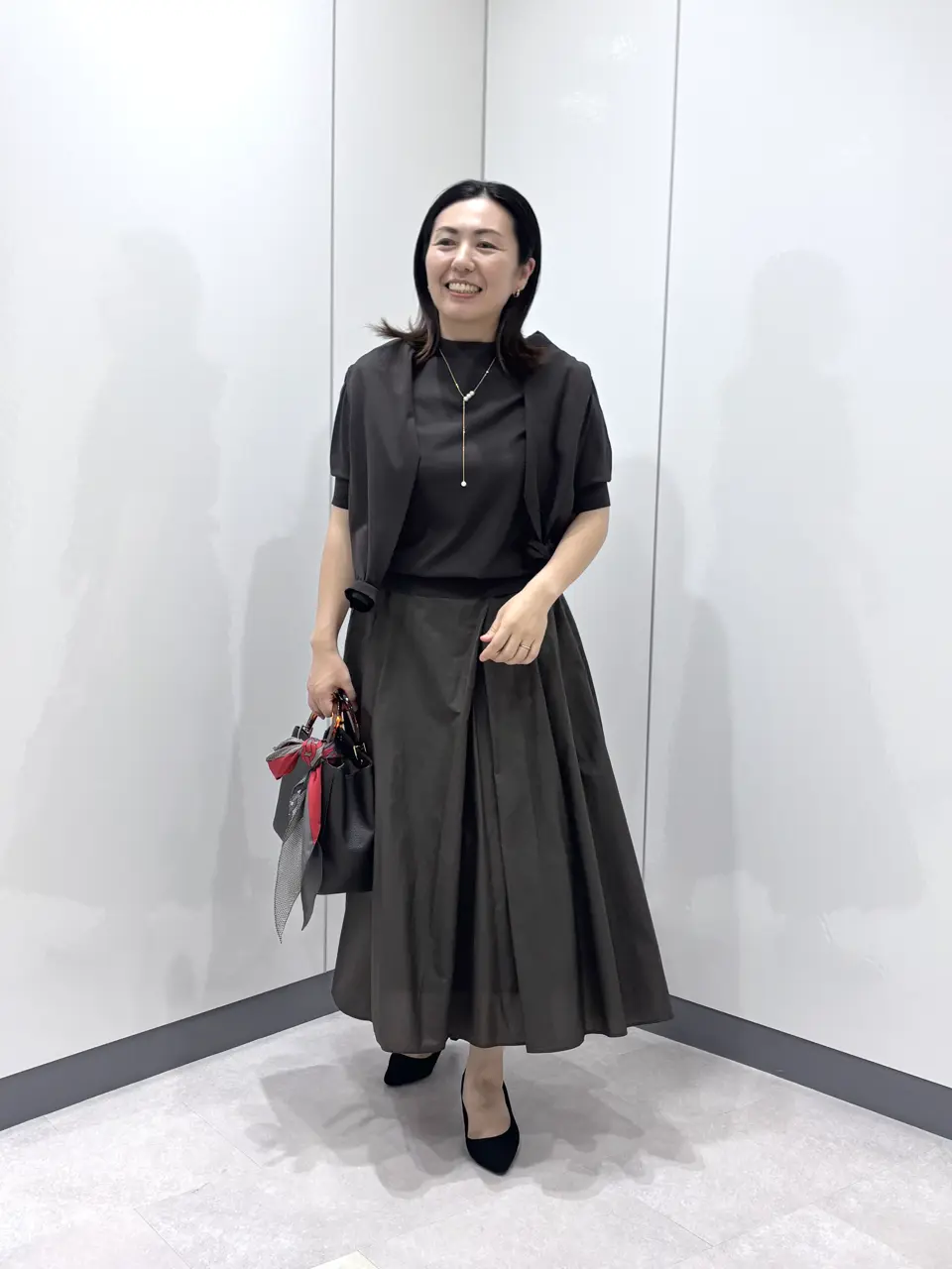 23区 ロングスカート 大きいサイズ48 自由区組曲ICBJpress イベントセール】 大きいサイズ レディース シャーリングロング
