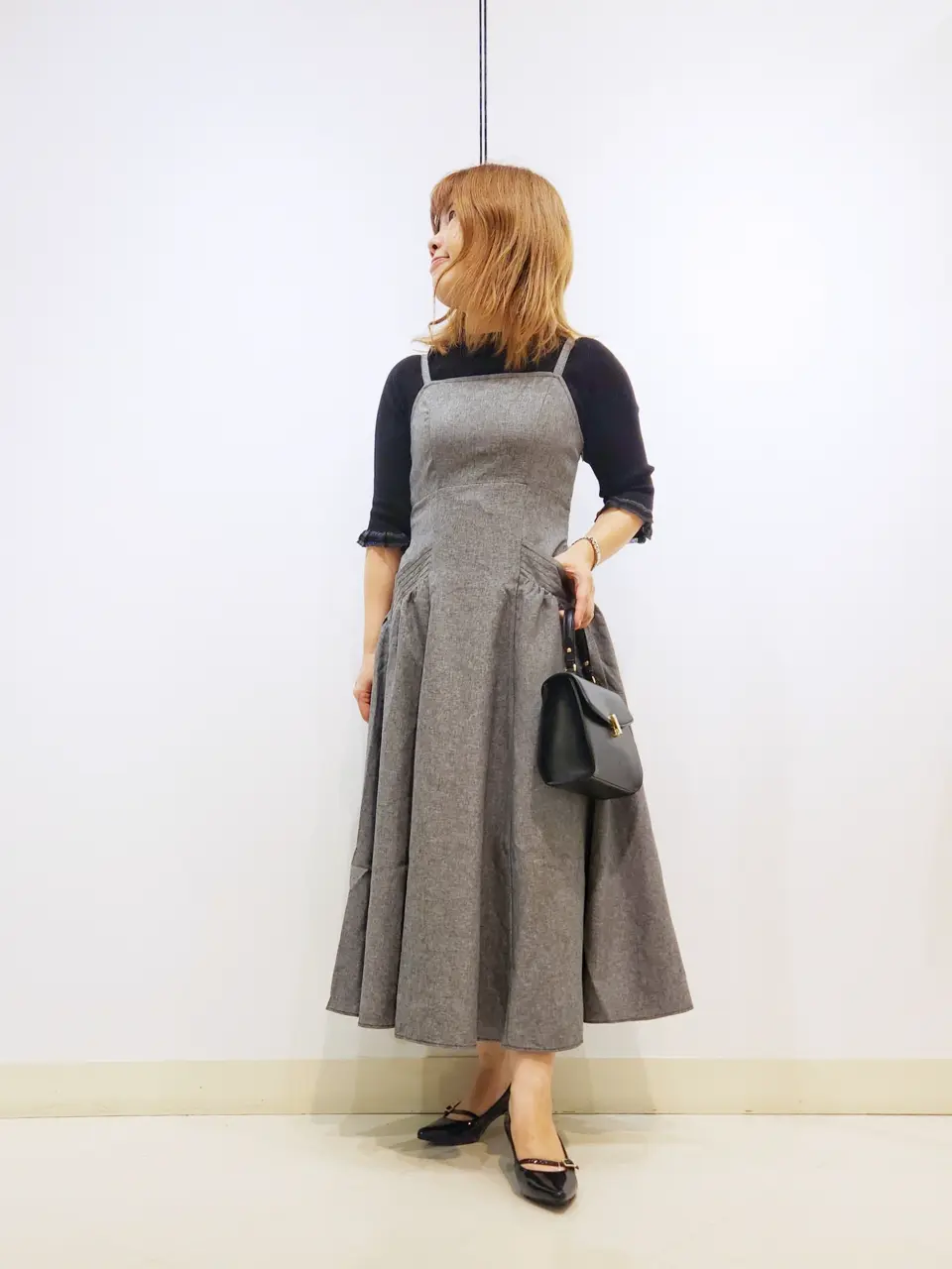 美品★オンワード　フェルゥ　レディースセットアップ　ジャンパースカート　茶 美品☆オンワード フェルゥ レディースセットアップ ジャンパー