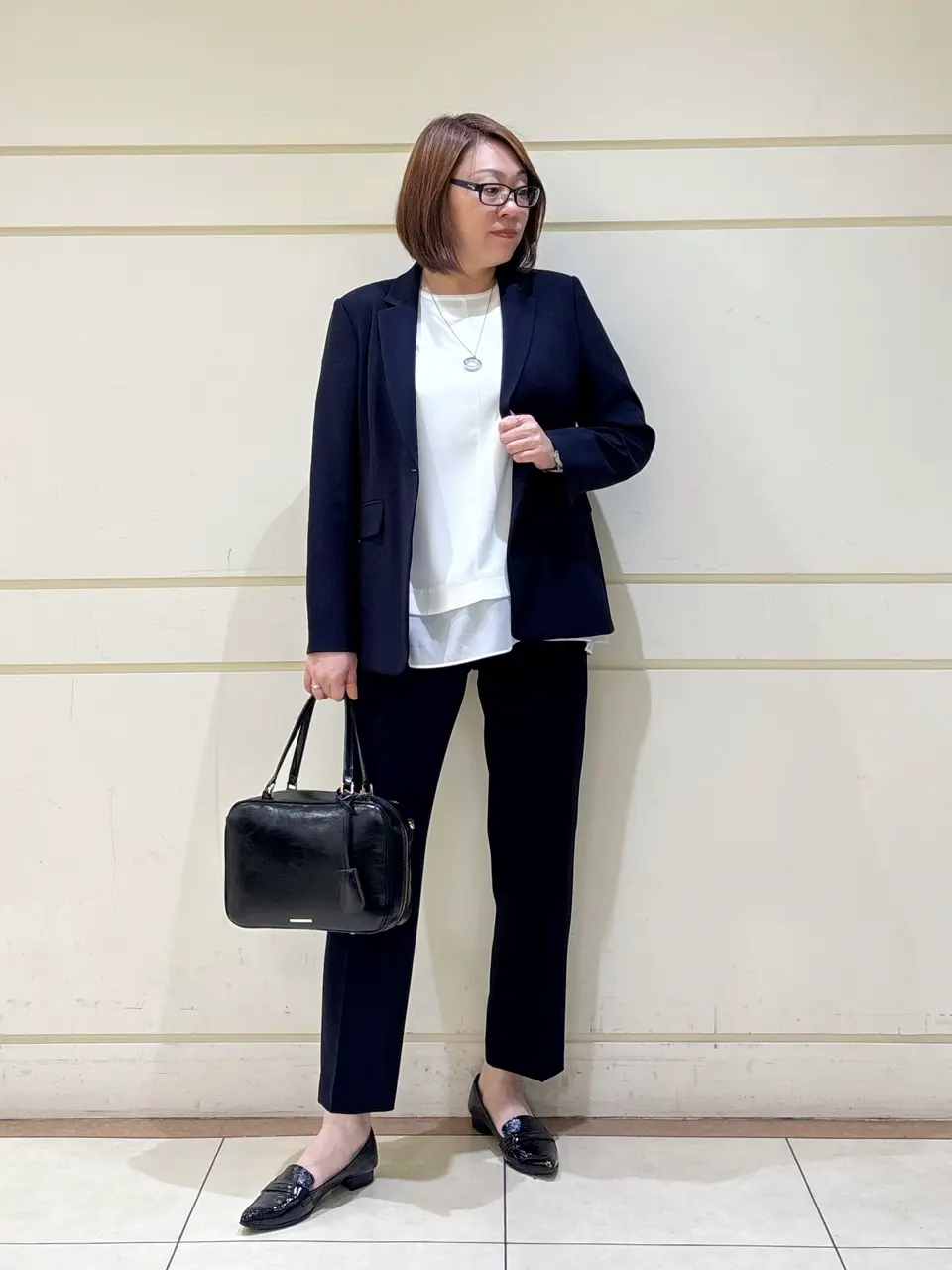 ✨美品✨ICB　オンワード樫山　パンツスーツ　セットアップ　ネイビー　XLサイズ ✨美品✨ICB オンワード樫山 パンツスーツ セットアップ