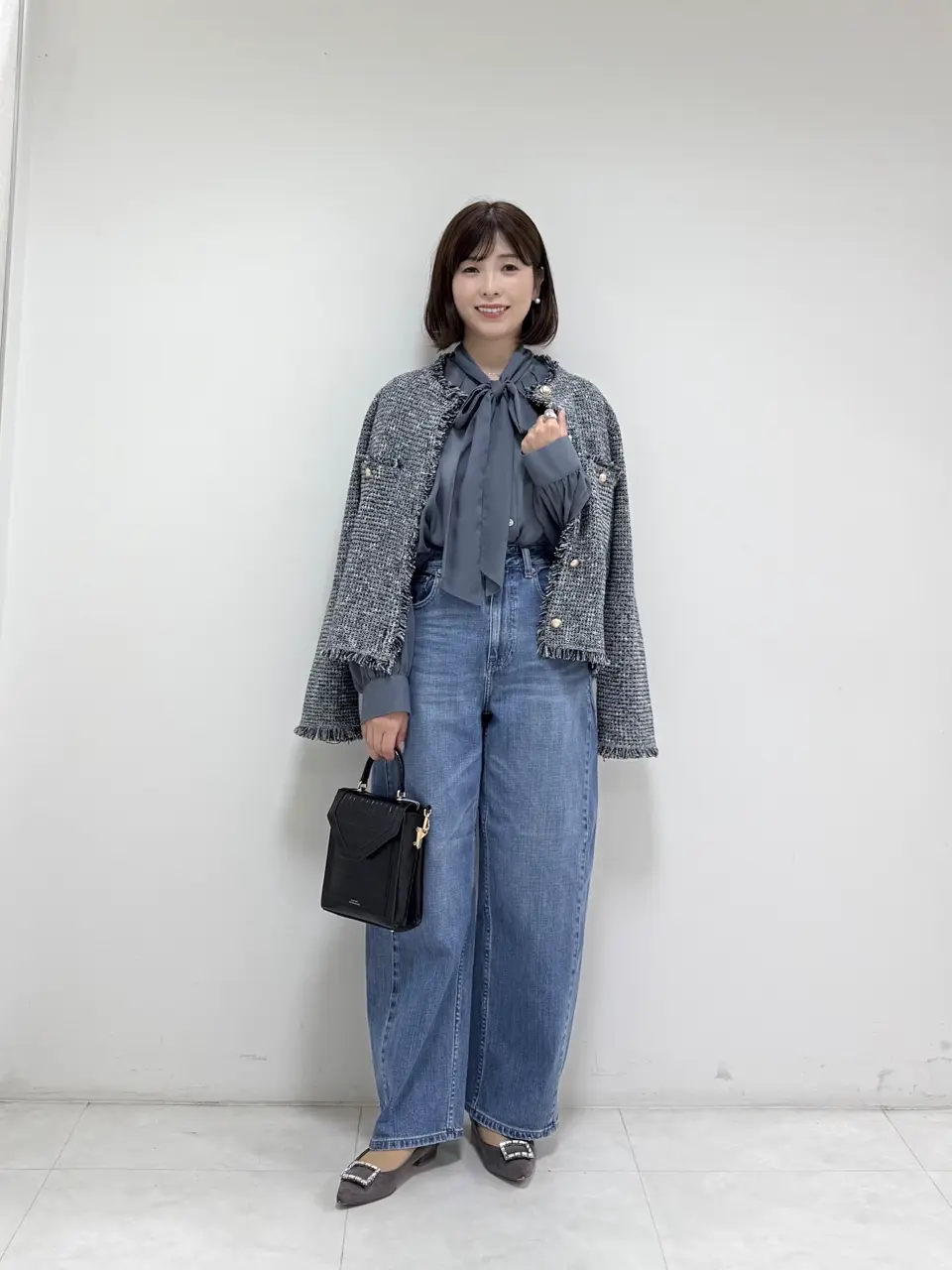 オンワード樫山　23区S ガウチョパンツ　25SS 最新モデル シルクネップヘリンボーン ガウチョ パンツ / 23区