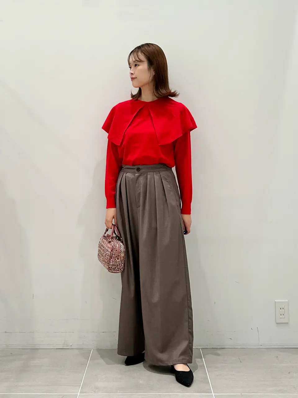 オンワード#Newans グレー フリル付きオールインワン オンワード#Newans グレー フリル付きオールインワン ラッフル