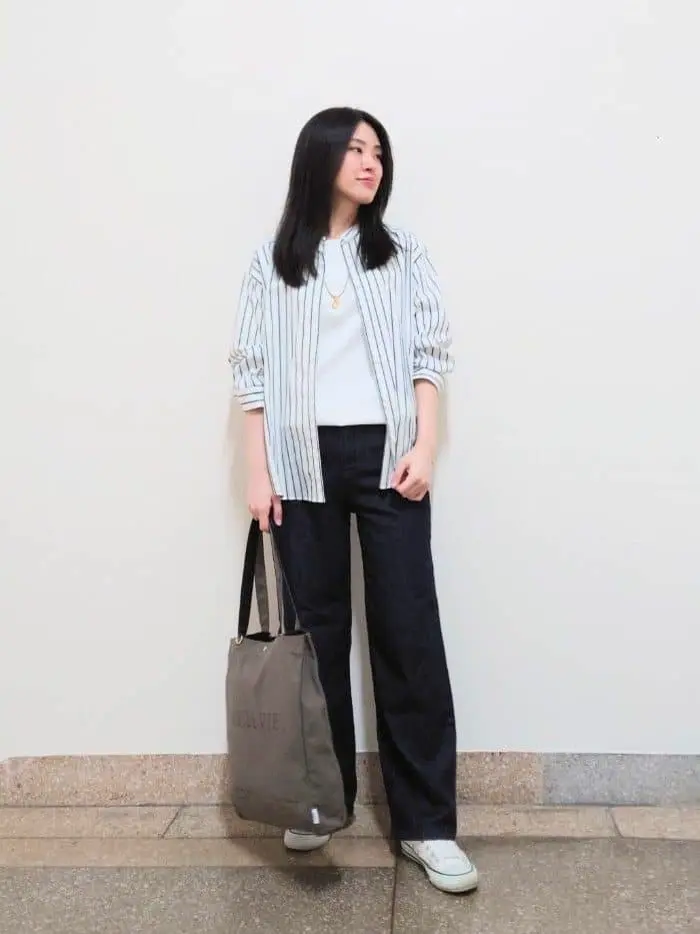  最上 コーディネート画像