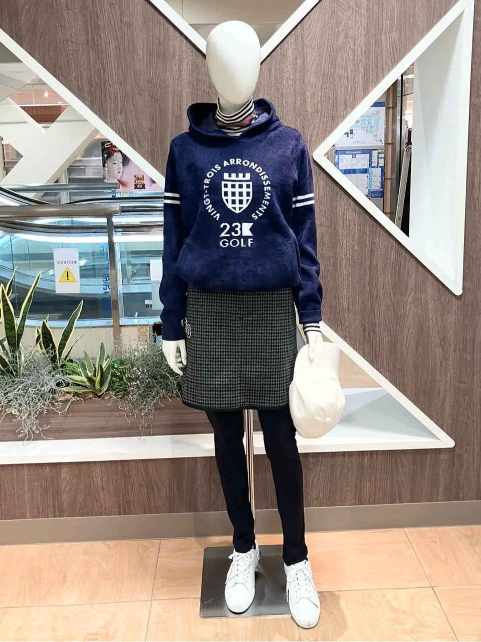ピンクストライプ トップス 23区　タートルネック　ゴルフウェア　レディース WOMEN】エニワイズ タートルネックシャツ / 23区GOLF