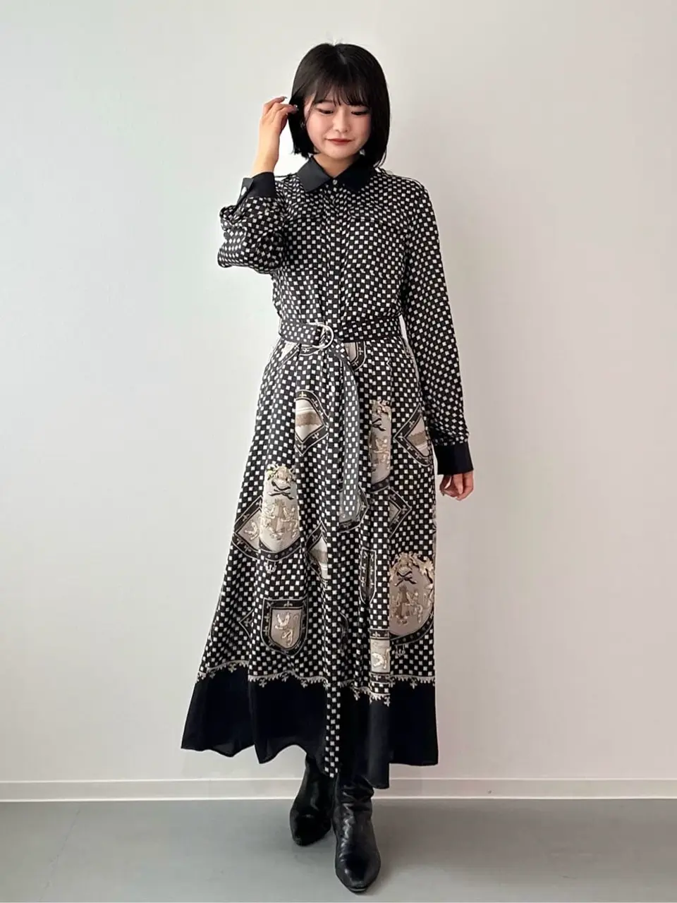 GRACE CONTINENTAL / プリントミリタリードレス プリントミリタリードレス / GRACE CONTINENTAL | GRACE