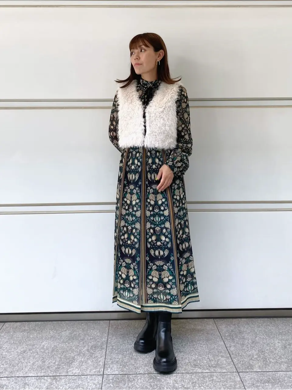 2024aw GRACE CONTINENTALハイネックボウタイプリントワンピ ハイネックボウタイプリントワンピース / GRACE CONTINENTAL