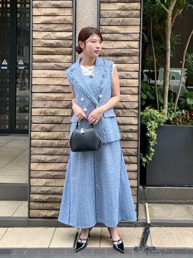 GRACE CONTINENTAL シャンブレーツイードジャンパースカート シャンブレーツイードジャンパースカート / GRACE CONTINENTAL