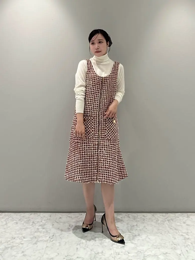 GRACECONTINENTAL ツイードジップドレス　ツイードワンピース ツイードジップドレス / GRACE CONTINENTAL | GRACE CONTINENTAL