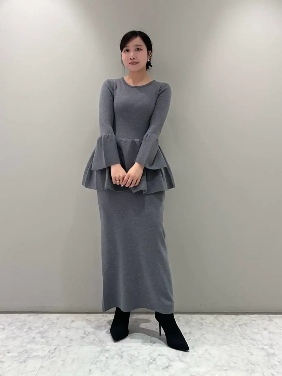 GRACE CONTINENTAL  ペプラムワンピース ペプラムニットワンピース / GRACE CONTINENTAL | GRACE