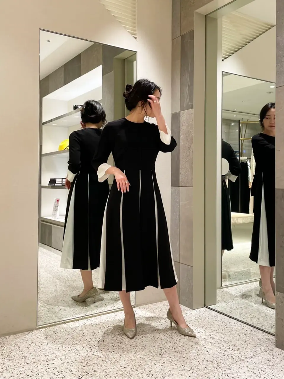 GRACE CONTINENTAL グレースクラス　バイカラーラインドレス　36 ラインバイカラードレス / GRACE CONTINENTAL | GRACE
